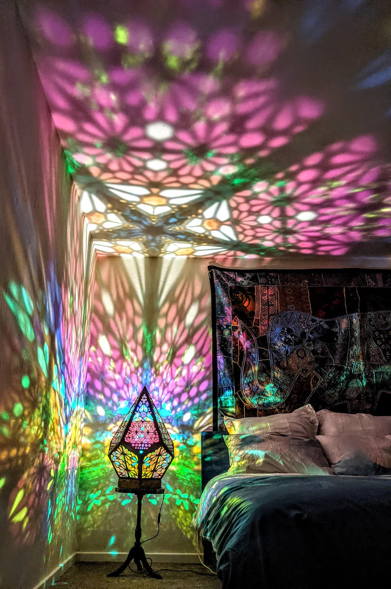 Tafellamp Bohemian Stijl met Sterrenhemelpatroon en Aanpasbare LED-kleuren 7