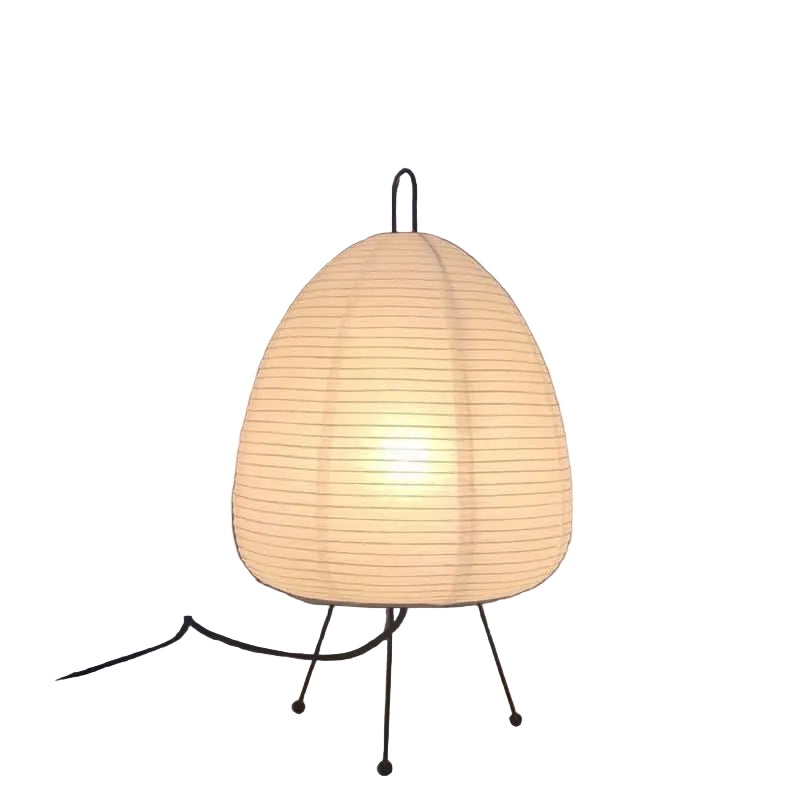 Tafellamp van Rijstpapier met IJzeren Voet in Japans Design 0