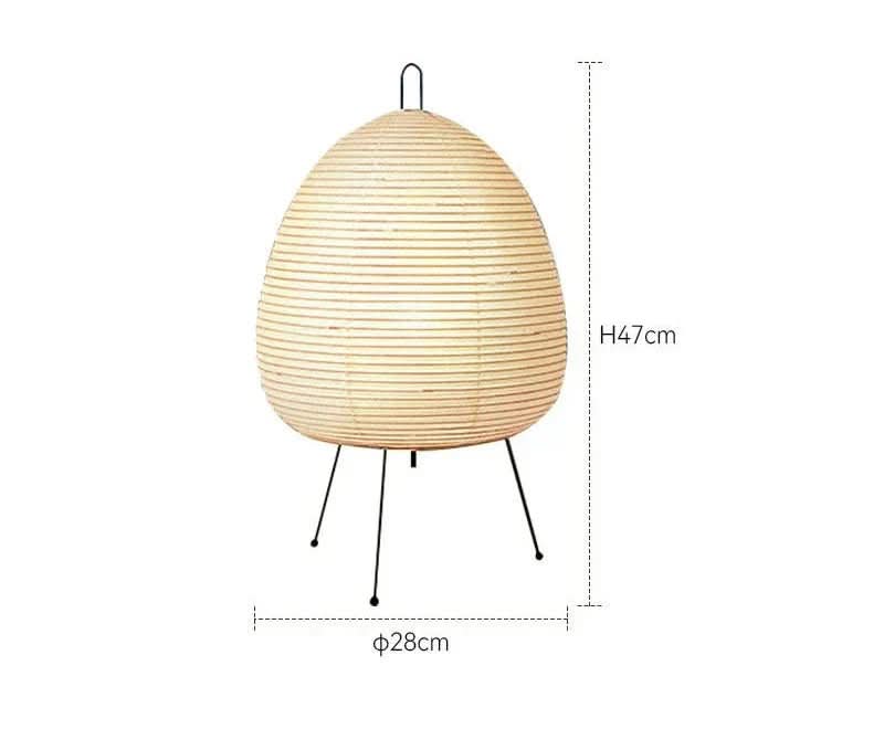 Tafellamp van Rijstpapier met IJzeren Voet in Japans Design 4