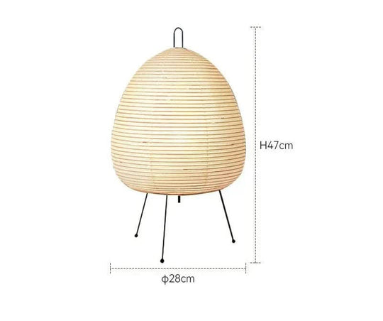 Tafellamp van Rijstpapier met IJzeren Voet in Japans Design 4