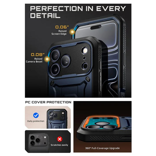 Telefoonhoes voor iPhone 17 Pro Max Robuust met Schermbeschermer 5