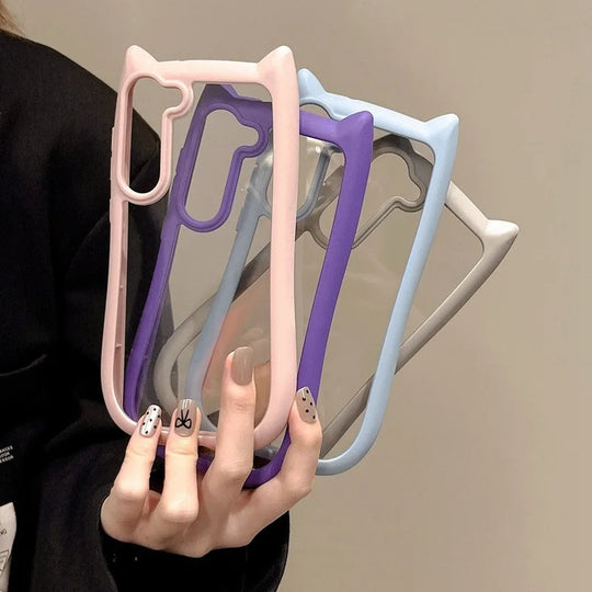 Telefoonhoesje 3D Kat Oor Transparant voor Samsung S25 Plus 5