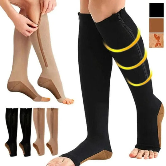 Unisex Compressiesokken met Ritssluiting voor Ondersteuning 2