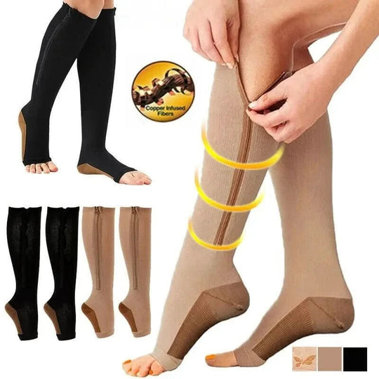 Unisex Compressiesokken met Ritssluiting voor Ondersteuning 6