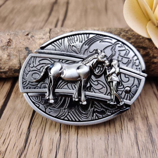 Unisex Cowboyriem Met Metalen Ovale Gesp 12