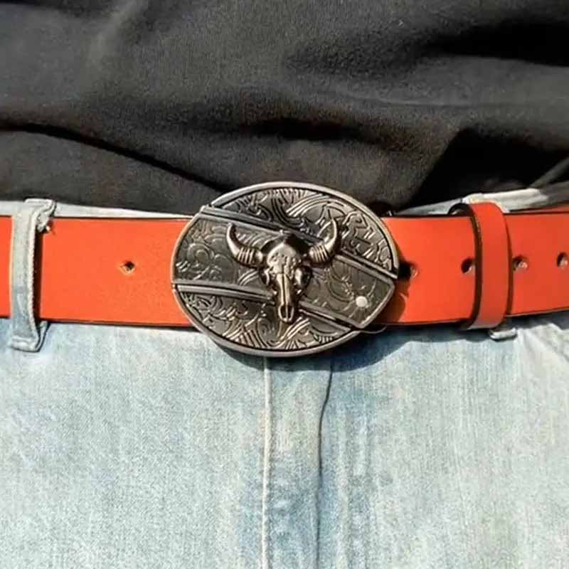 Unisex Cowboyriem Met Metalen Ovale Gesp 4