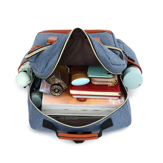 Unisex Laptop Rugzak Waterdicht Vintage Met Laptopvak 5