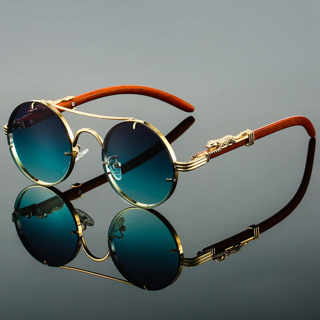 Unisex Retro Ovalen Zonnebril Metalen Frame 1
