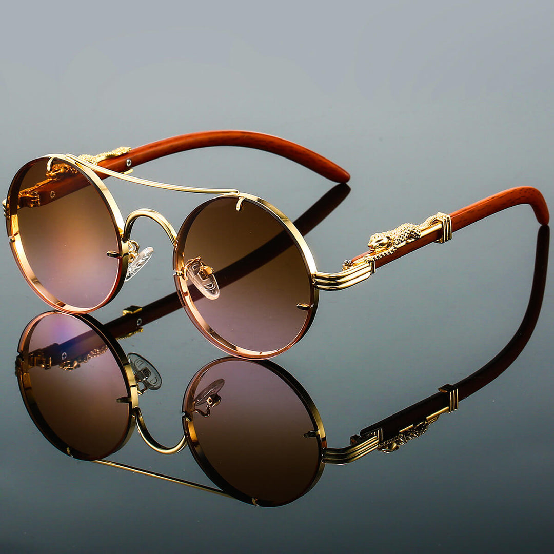 Unisex Retro Ovalen Zonnebril Metalen Frame 2