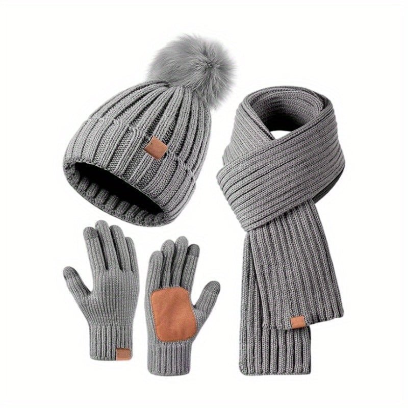 Unisex Winterset 3-in-1 Met Muts Sjaal En Handschoenen 2