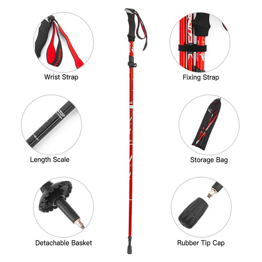 Verstelbare Trekkingstokken met Ergonomische Handgreep 4