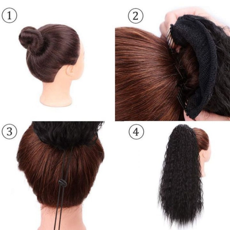 Vrouwen Clip-in Paardenstaart met Golven 4