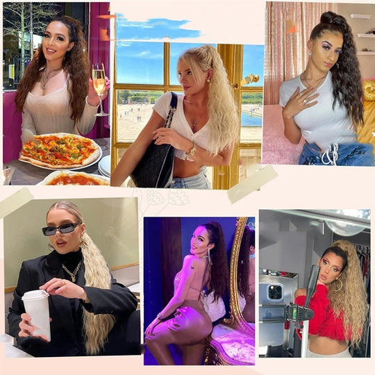 Vrouwen Clip-in Paardenstaart met Golven 5