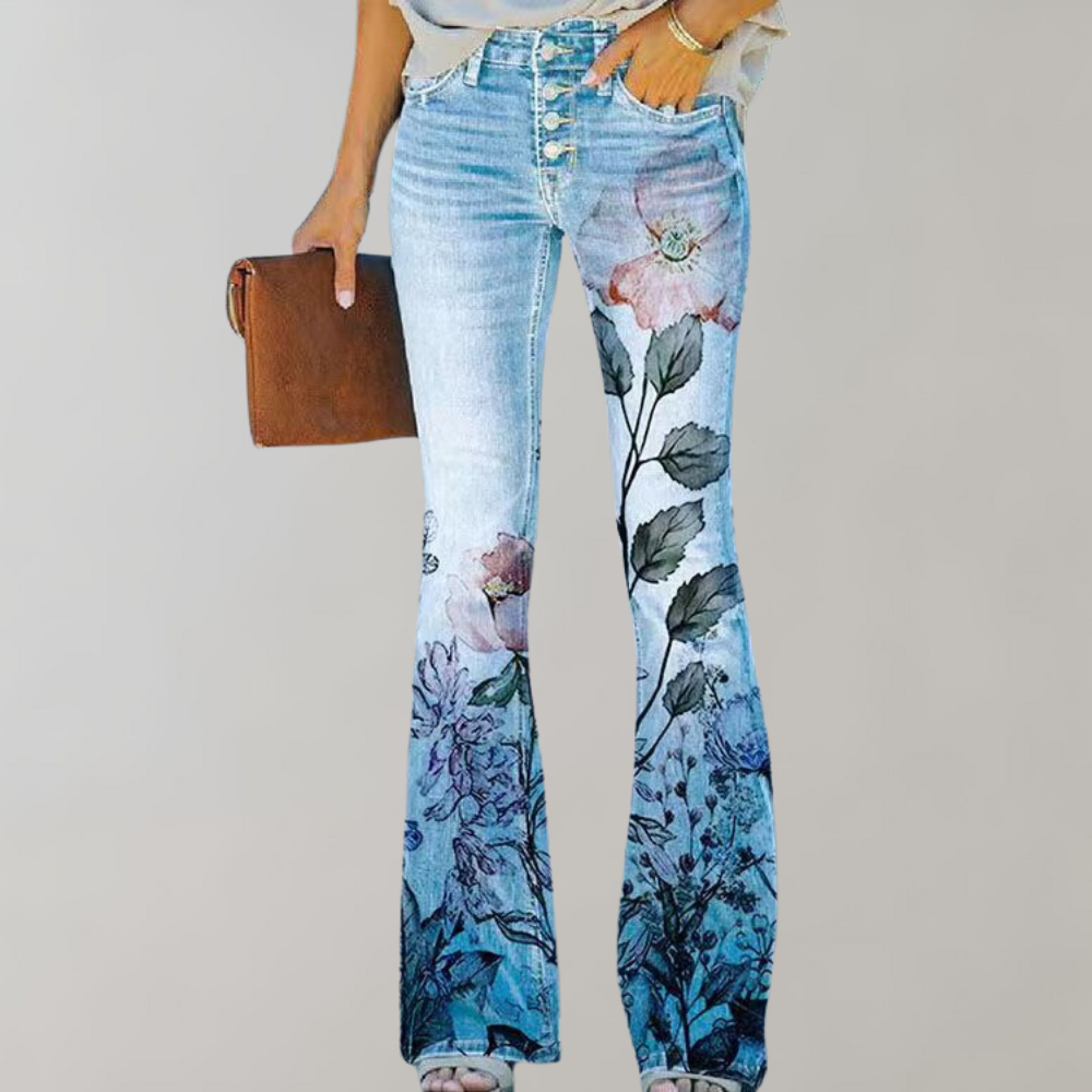 Vrouwen Flare Broek met Knopen 4