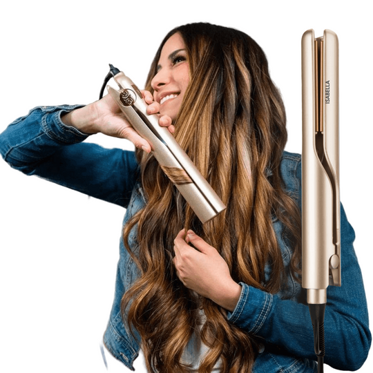 Vrouwen Haarstyler 2-in-1 Voor Krullen en Steil Haar Met Instelbare Temperatuur 0