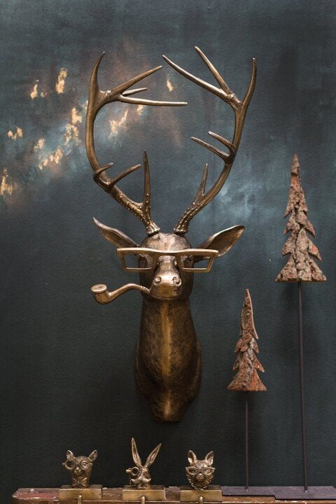 Wanddecoratie Dierenkop Speels voor Woonkamer Muurdecoratie 0