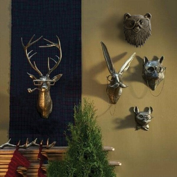 Wanddecoratie Dierenkop Speels voor Woonkamer Muurdecoratie 5