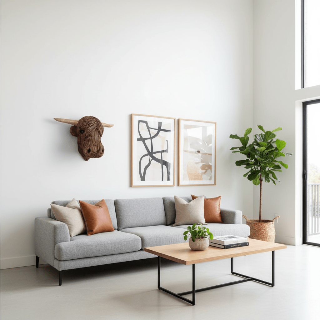 Wanddecoratie Koeienkop Rustiek Stijl 2