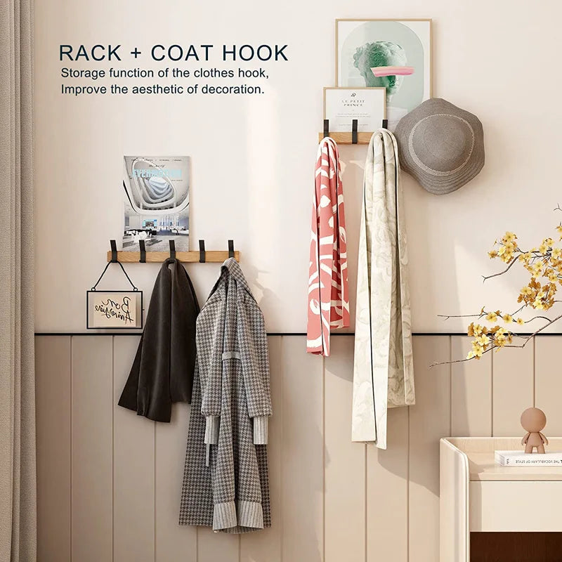 Wandkapstok met Beweegbare Haken Scandinavisch Design voor Jassen en Accessoires 3