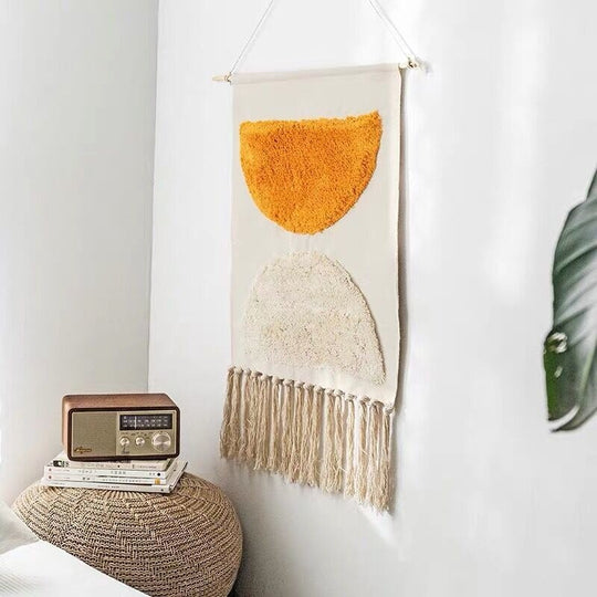 Wandkleed Boho Handgeweven met Kwastjes 2