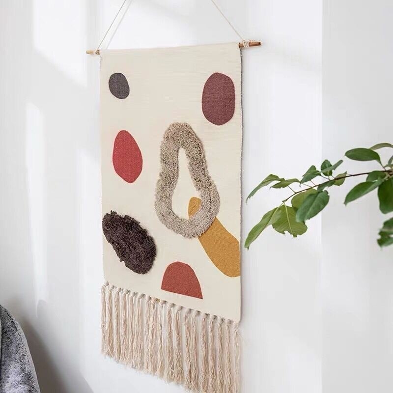 Wandkleed Boho Handgeweven met Kwastjes 3