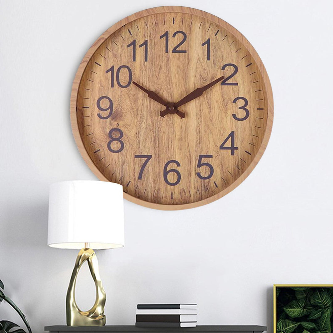 Wandklok Natuurlijke Afwerking Tijdloos Design voor Woonkamer en Slaapkamer 2