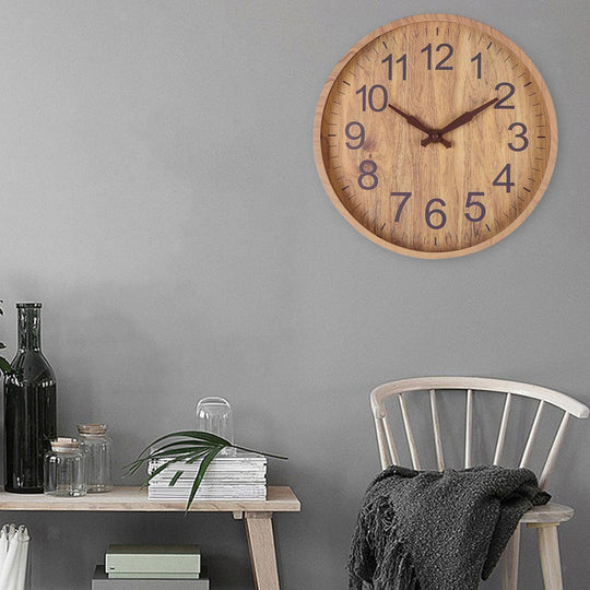 Wandklok Natuurlijke Afwerking Tijdloos Design voor Woonkamer en Slaapkamer 4