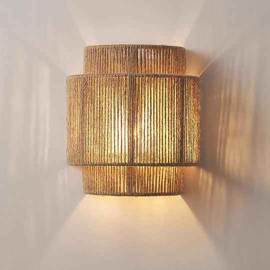 Wandlamp Bohemian Vintage Rotan 2