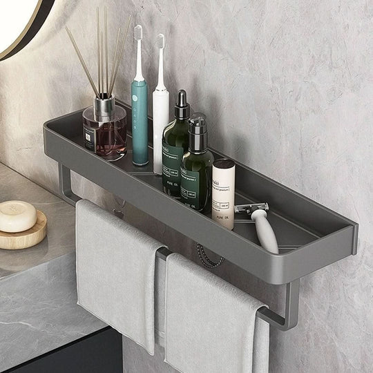 Wandplank voor Badkamer met Handdoekenrek en Boorvrije Installatie 1