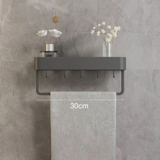Wandplank voor Badkamer met Handdoekenrek en Boorvrije Installatie 6
