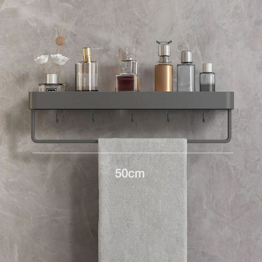 Wandplank voor Badkamer met Handdoekenrek en Boorvrije Installatie 8