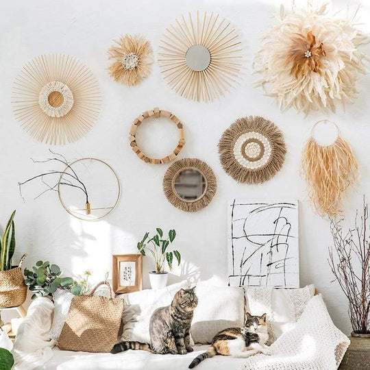 Wandspiegel Boho Stijl met Henneptouw 3