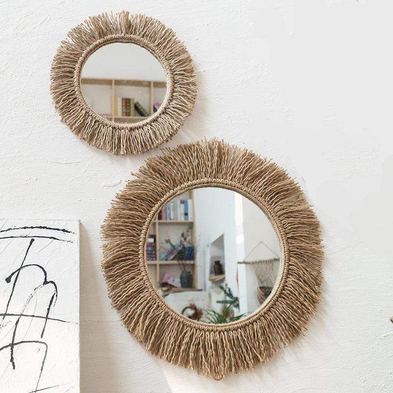 Wandspiegel Boho Stijl met Henneptouw 5