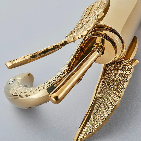Wastafelkraan met Enkele Handgreep Gouden Afwerking 6