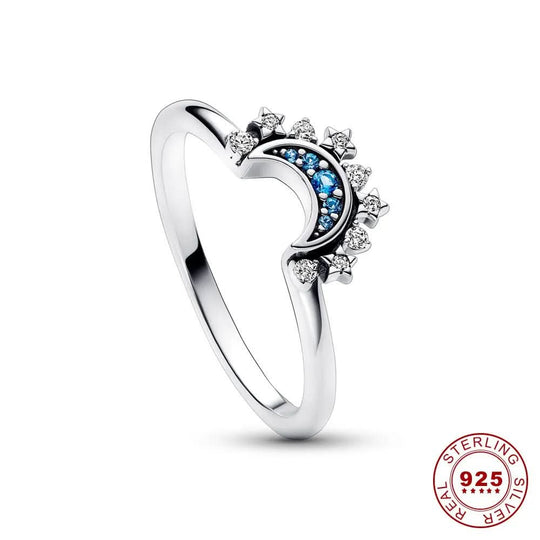 Zilveren Ring met Maan- en Zonontwerp 5