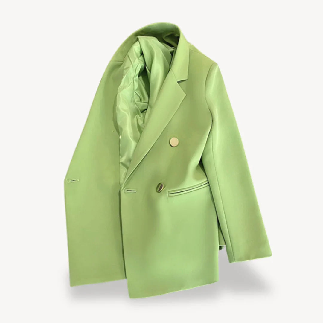Zwarte Blazer Dames Met Dubbele Rij Knopen Voor Professionele en Formele Gelegenheden 4