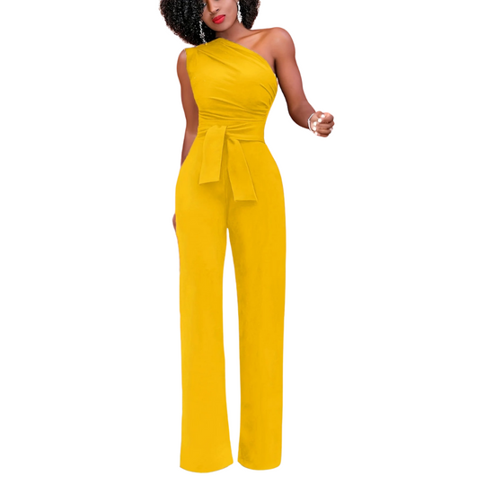 Bodycon-jumpsuit met één schouder
