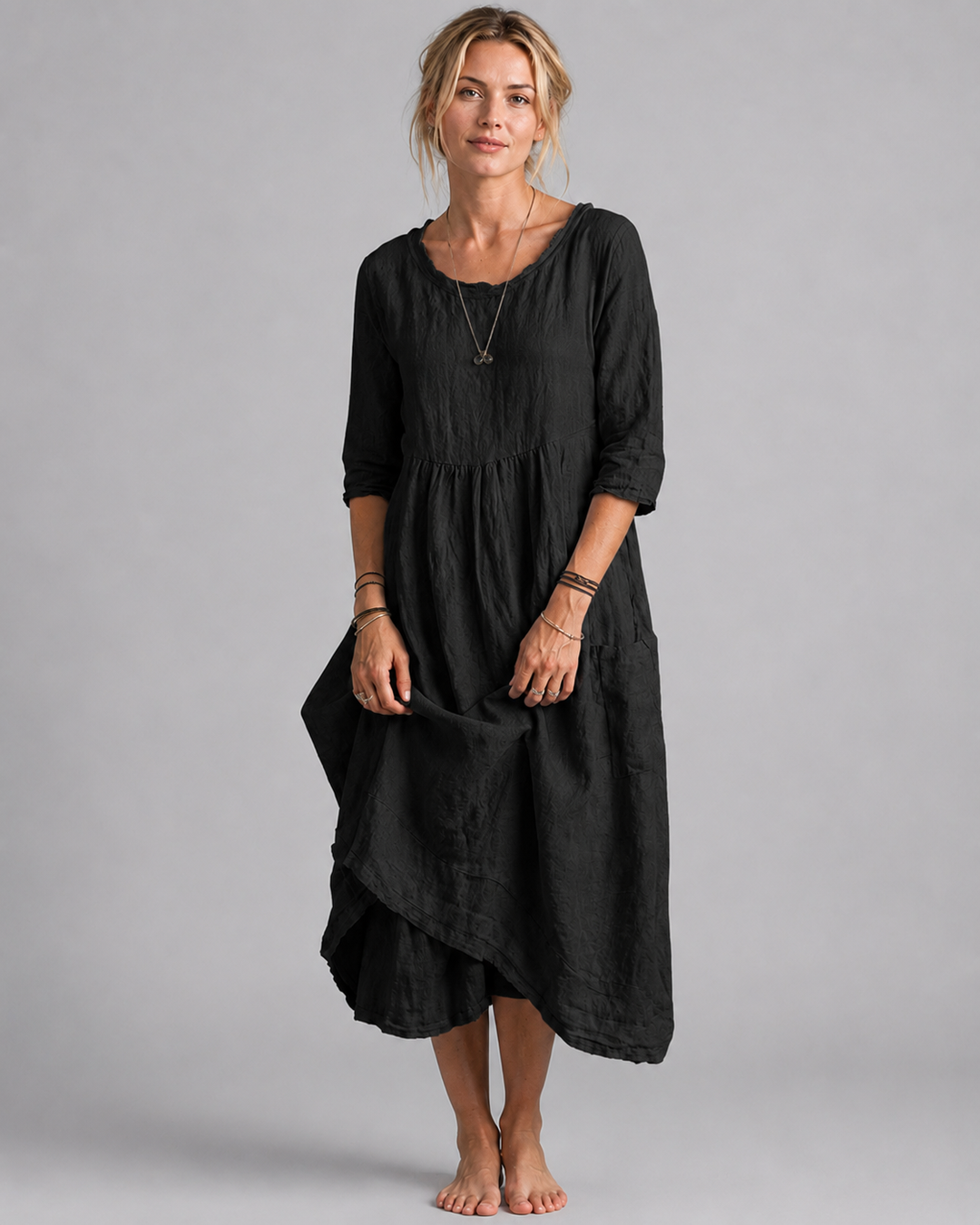 Dames Midi Dress Vintage-Inspiratie