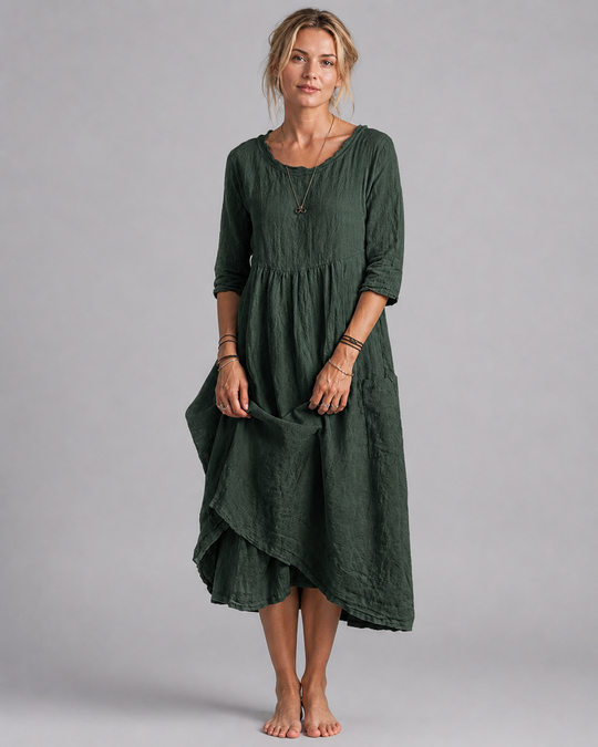 Dames Midi Dress Vintage-Inspiratie