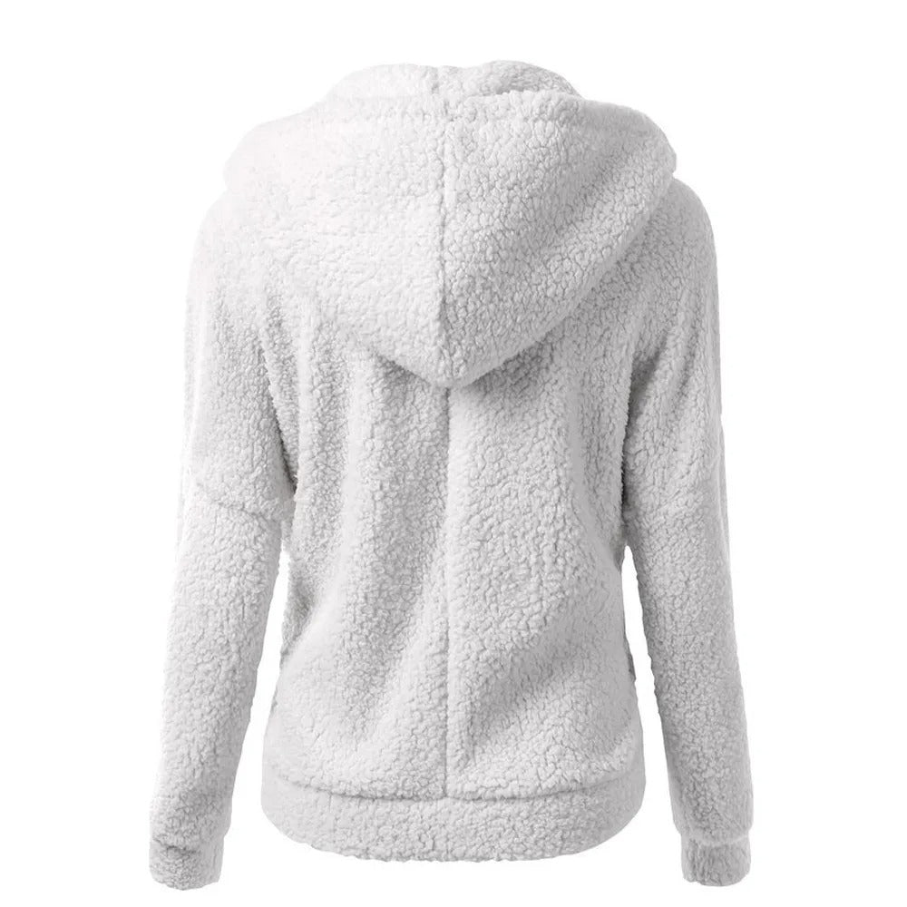 Winter fleece jas met capuchon voor dames