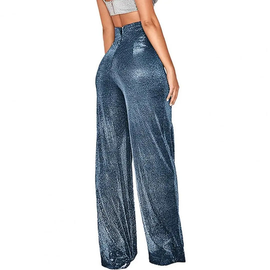 Damesbroek met hoge taille en wijde pijpen