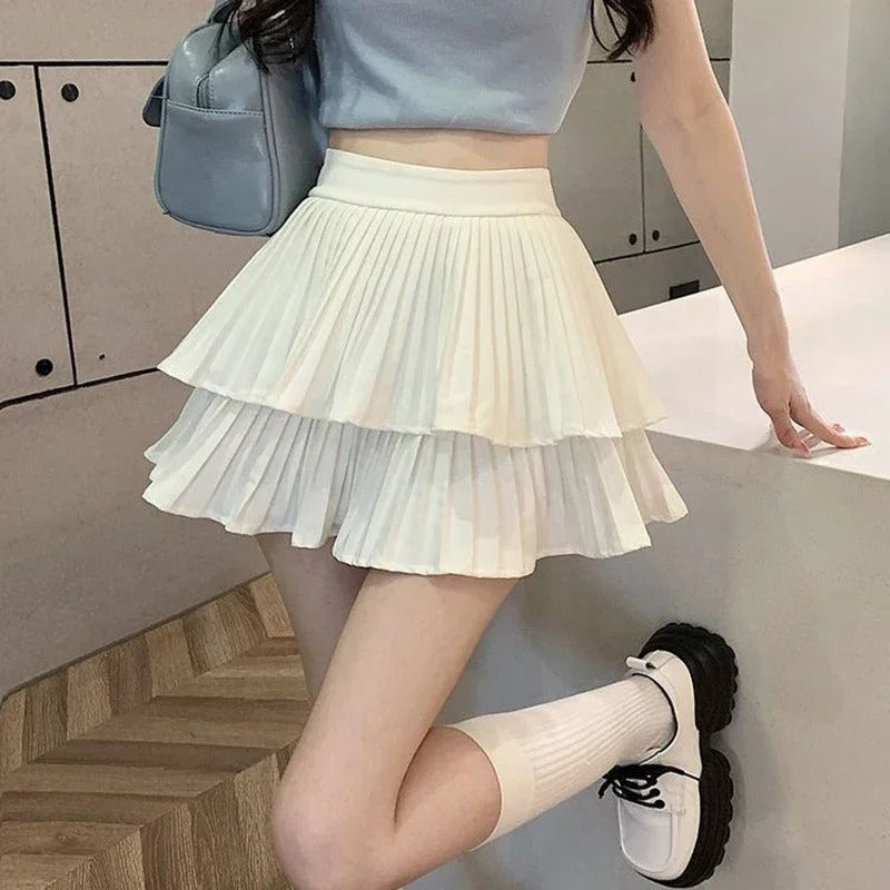Lolita rok met ruches en hoge taille