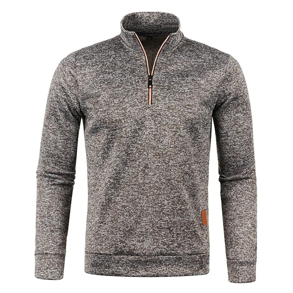 Heren Turtleneck Sweatshirt met halve rits