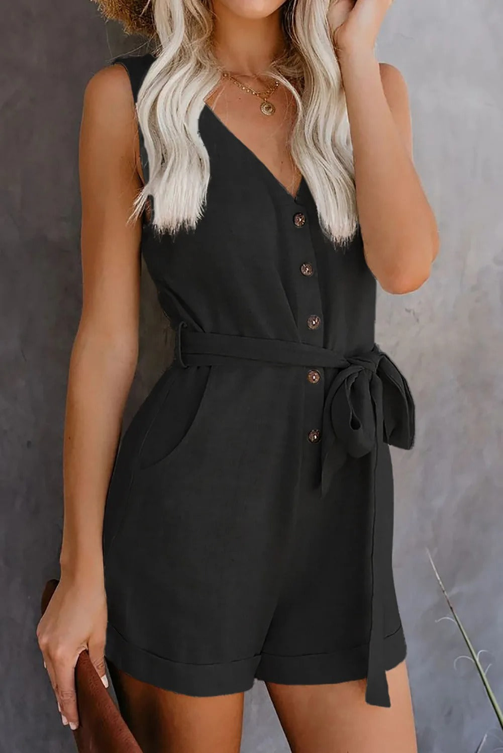 Casual damesjumpsuit met V-hals