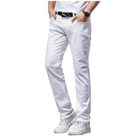 Klassieke witte slim fit herenjeans