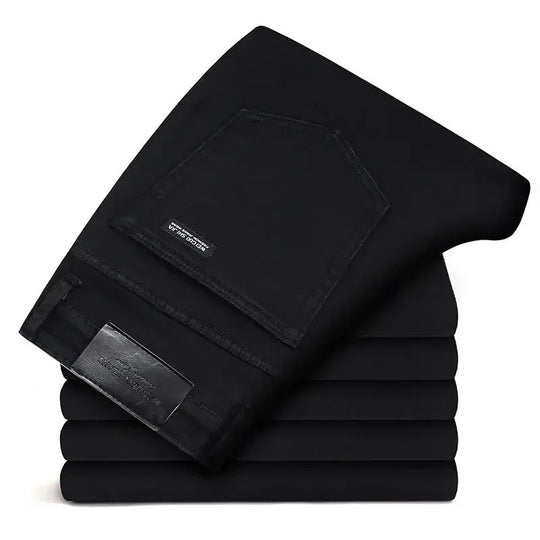 Zwarte stretch-bikerjeans voor heren