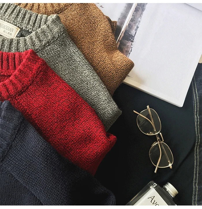 Oversized patchgebreide herensweater