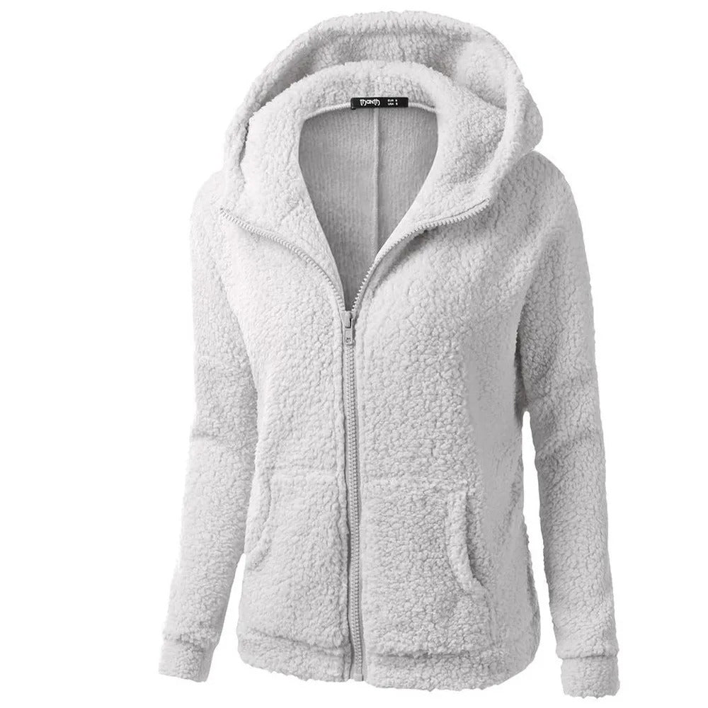 Winter fleece jas met capuchon voor dames