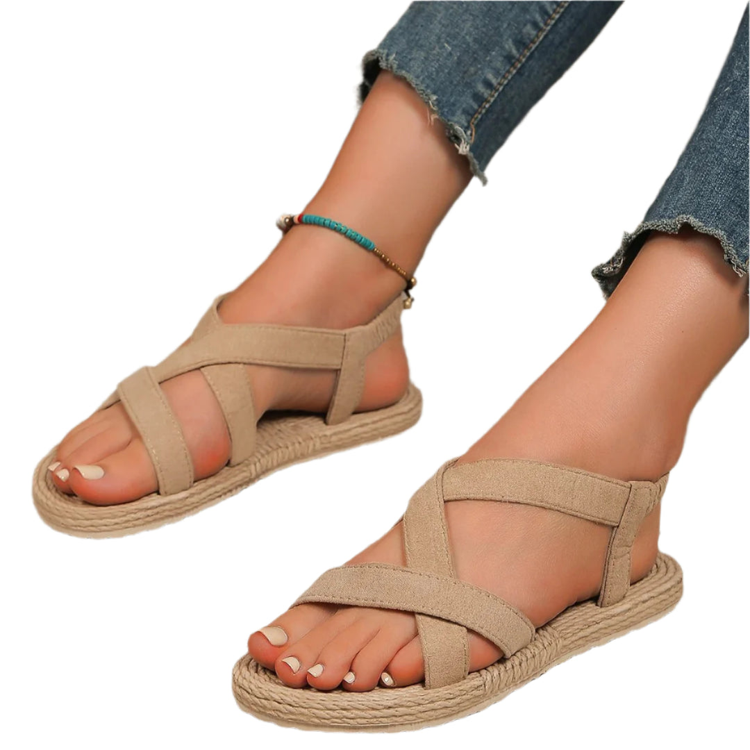 Vrouwen Solid Color Vlakke Comfort Sandalen