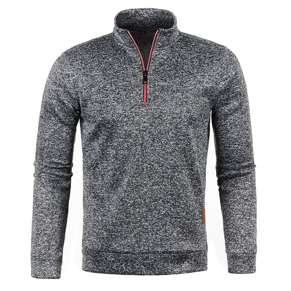 Heren Turtleneck Sweatshirt met halve rits